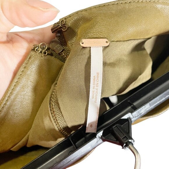 Free People Faux Leather Mini Skirt Size 6 Brown Panel Design - Picture 5 of 5